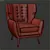 Elegant Wingback Armchair 3D model small image 3