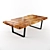 Natural Wood Slab Dining Table 3D model small image 1