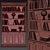 Vintage Wood Bookcase: 10 Colorful Books 3D model small image 2