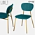 Elegant Metal and Fabric Chair 3D model small image 1