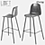 Industrial Style Metal and Faux Leather Bar Stool 3D model small image 1