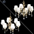 Vintage Gold Chandelier 3D model small image 1