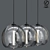 Handblown Gray Stamen Pendant Light 3D model small image 1