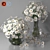 White Daisy Delight Glass Vase Set 3D model small image 1