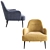 Elegant Nuevo Lounge Chair 3D model small image 2