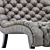 Luxury Velvet Silver Relax Chair 3D model small image 2