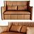 Mid-Century Leather Love Seat by Gerard van den Berg 3D model small image 2