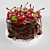 Cherry Delight Cake: A Decadent Treat 3D model small image 1