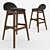 Nacka Mid-century Modern Barstool - Set of 2 3D model small image 1