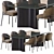 Elegant Minotti Lou Dining Set 3D model small image 1