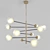 Modern Brass Abstraction Balls Chandelier 3D model small image 1