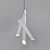 Sleek White Metal Pendant Light 3D model small image 1