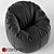 Cozy Felt Pouf Chair 3D model small image 2