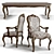 Elegant Carson Aria Dining Set 3D model small image 2