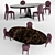 Elegant Longhi Damsel Chair and Rim Table 3D model small image 1