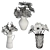 Exquisite Vase Trio with 3D Floral Bouquet 3D model small image 2