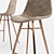 Sleek Taupe Copper Bar Stool 3D model small image 2