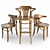 Classic Wooden Pub Furniture Set 3D model small image 1