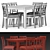 Sustainable 7-Piece Wood Dining Set 3D model small image 3
