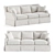 Elegant Paige Kick Pleat Sofa 3D model small image 1