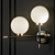 Title: Globe Glass 2-Light Bedside Sconce 3D model small image 3