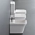 Duravit P3 Comforts WC - Elegant Close Coupled Ceramic Toilet 3D model small image 2