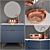 Modern 3-Piece Bathroom Furniture Set 3D model small image 2