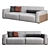 Modern Stylish 3-Seater Sofa 3D model small image 1