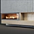 Modern Concrete Panel Fireplace 3D model small image 2
