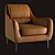 Elegant Brenda Leather Armchair 3D model small image 1