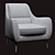 Elegant Brenda Leather Armchair 3D model small image 3