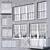 Sleek White Window Collection 3D model small image 1