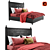 Modern RH Miraya Bed: Stylish, Textured, Unwrapped 3D model small image 1