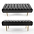 Luxury Gray Velvet Bench: Stylish American Art Deco Design 3D model small image 2