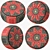 Elegant Red Black Leather Pouf 3D model small image 1