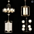 Wide Brass Chandelier: Vintage Elegance 3D model small image 1