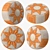 Beige Orange Moroccan Leather Pouf: Stylish and Versatile 3D model small image 1