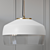 Elegant Brass & Frosted Glass Pendant 3D model small image 1