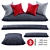 Cozy Corner Seat Pillows Set 3D model small image 1