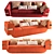 Elegant Leather Sofa with LONGHI-MI 3D model small image 1