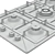 Bertazzoni La Germania 5-Burners Gas Hob: Sleek Design & Superior Performance 3D model small image 3