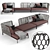 Versatile Outdoor Ravel Sofa 3D model small image 1