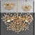 Golden Modern Dickinson Chandelier 3D model small image 1