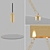 Post Modern Brass Pendant 3D model small image 1