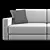 Luxury AK Leather Sofa 233x98x87cm 3D model small image 2