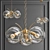 Elegant Glass and Brass Chandelier 3D model small image 1