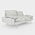  Retro Velvet 2-Seat Sofa: Petrol Blue 3D model small image 3