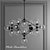 Elegant Modo Chandelier: Black and White Glass 3D model small image 1