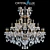 Glamorous Hollywood Gold Chandelier 3D model small image 1