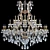 Glamorous Hollywood Gold Chandelier 3D model small image 2